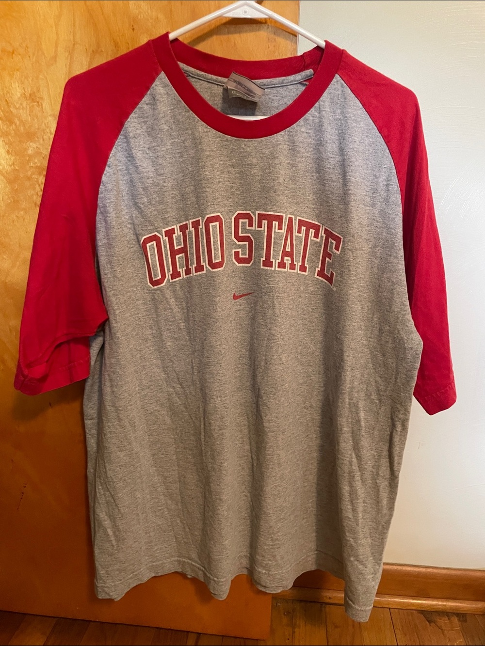 Nike Red & Gray Ohio State Raglan Tee